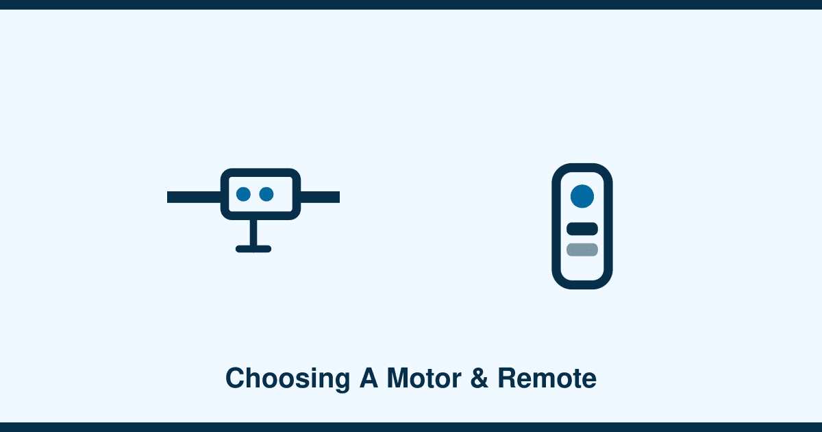 Choosing a motor and remote setup, including battery backup for blackouts